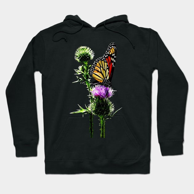 Thistle - Monarch on Thistle Hoodie by SusanSavad